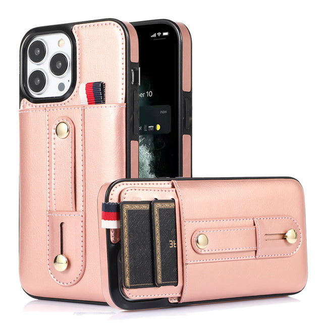 Luxury Leather Wallet Case For iPhone