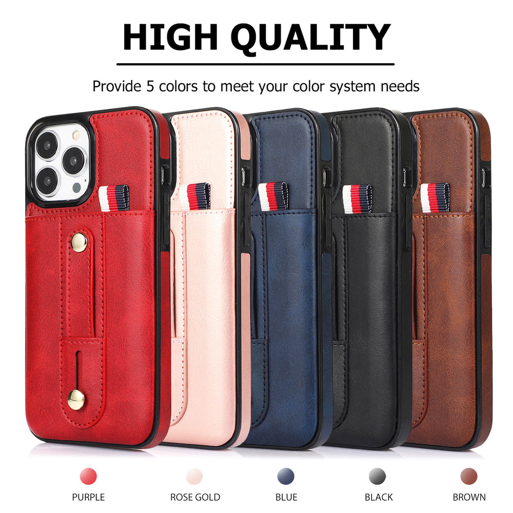 Luxury Leather Wallet Case For iPhone