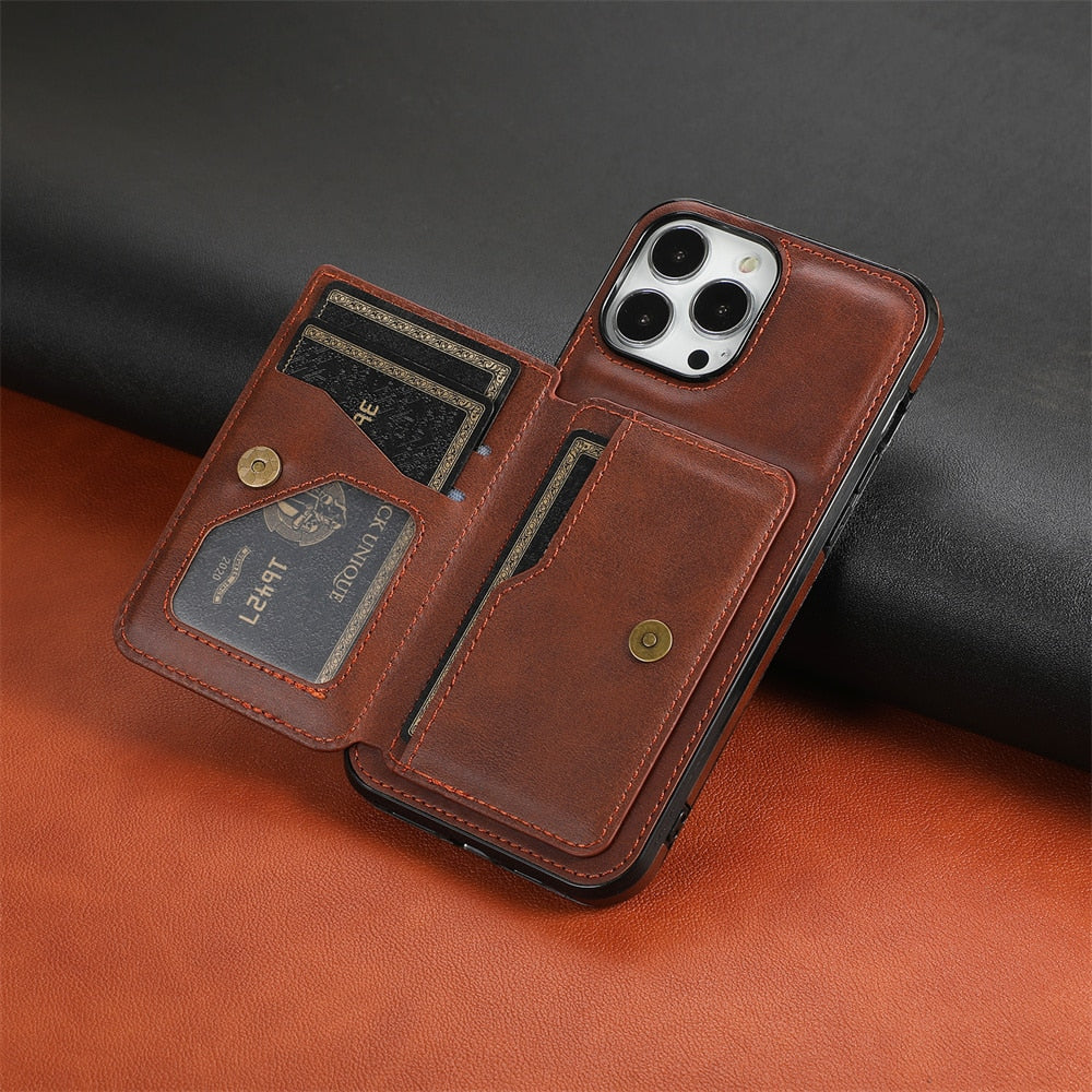 iPhone용 자석 플립 지갑 케이스 