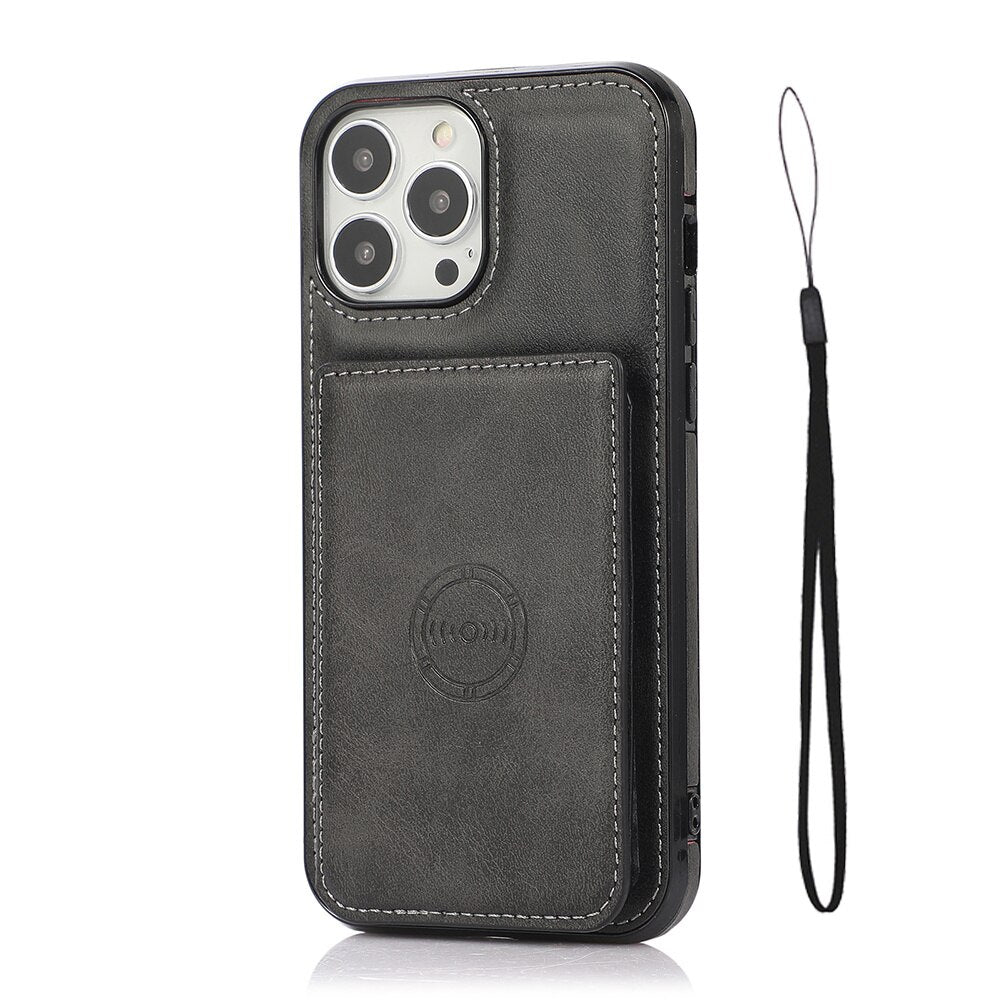 Magnetic Flip Wallet Case For iPhone