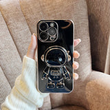 Plating Astronaut Fold Silicon Case For iPhone