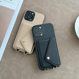 Luxury Crossbody Strap Lanyard Wallet Leather Case For IPhone